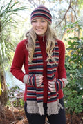 Scarf Possum Merino Stripe Natural