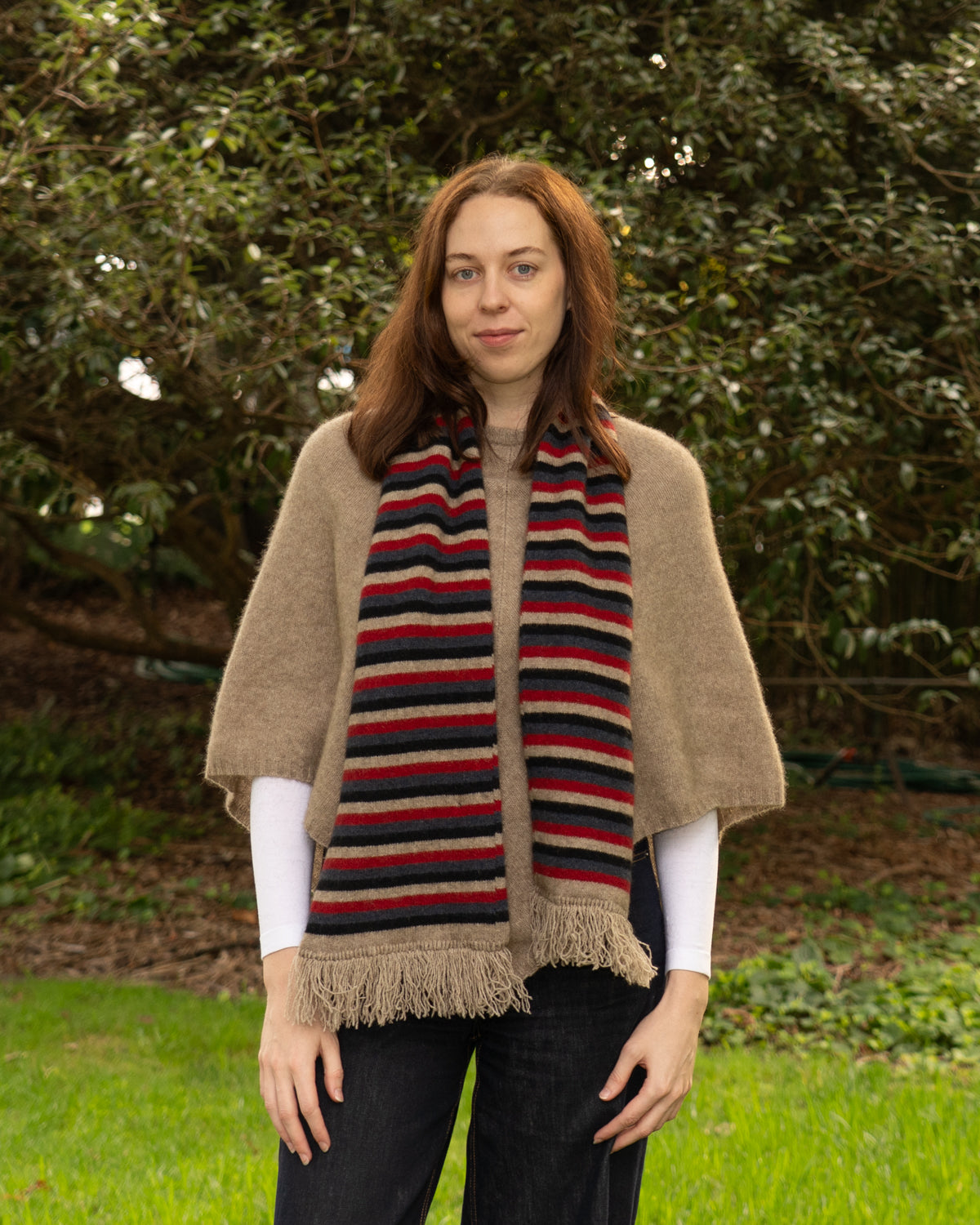 Scarf Possum Merino Stripe Natural