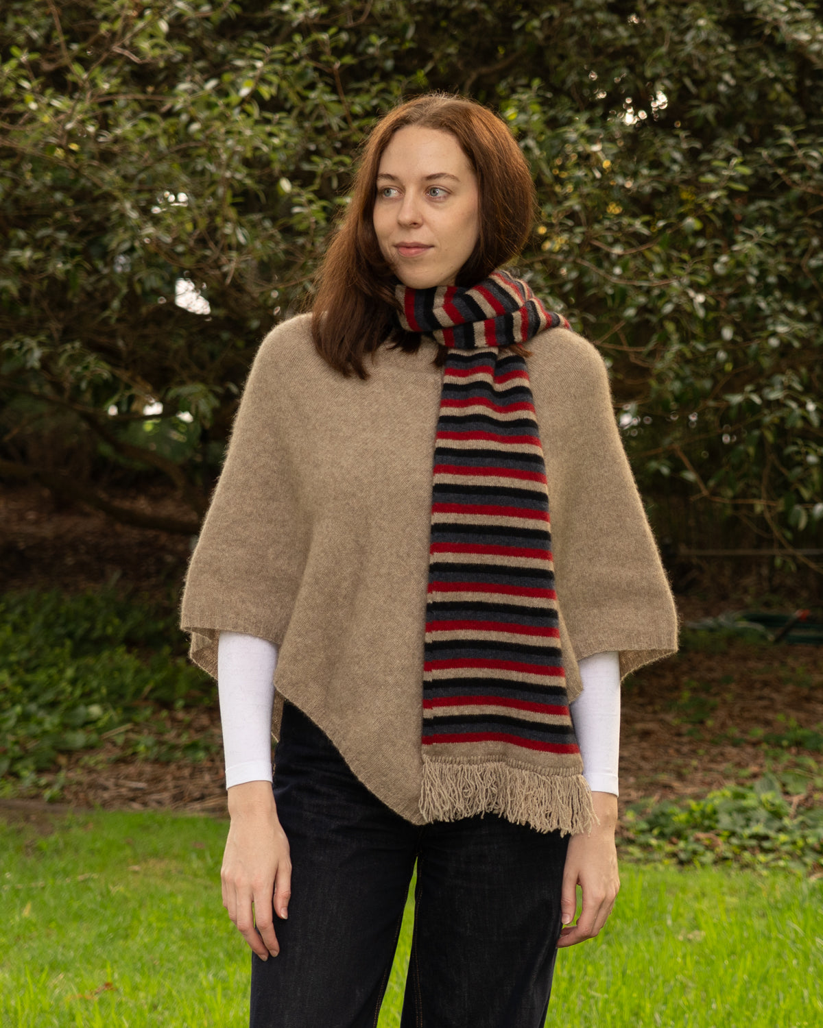 Scarf Possum Merino Stripe Natural