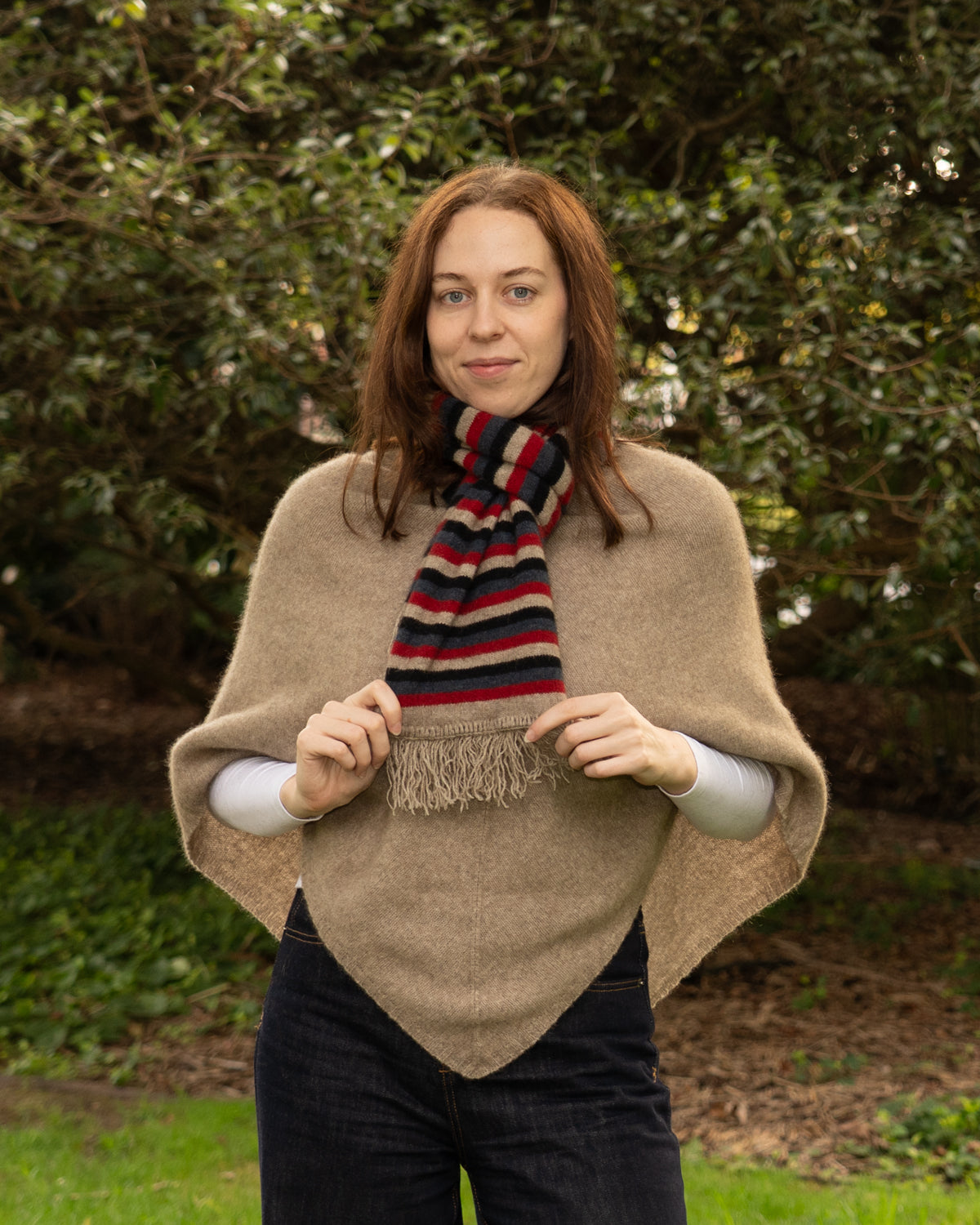 Scarf Possum Merino Stripe Natural