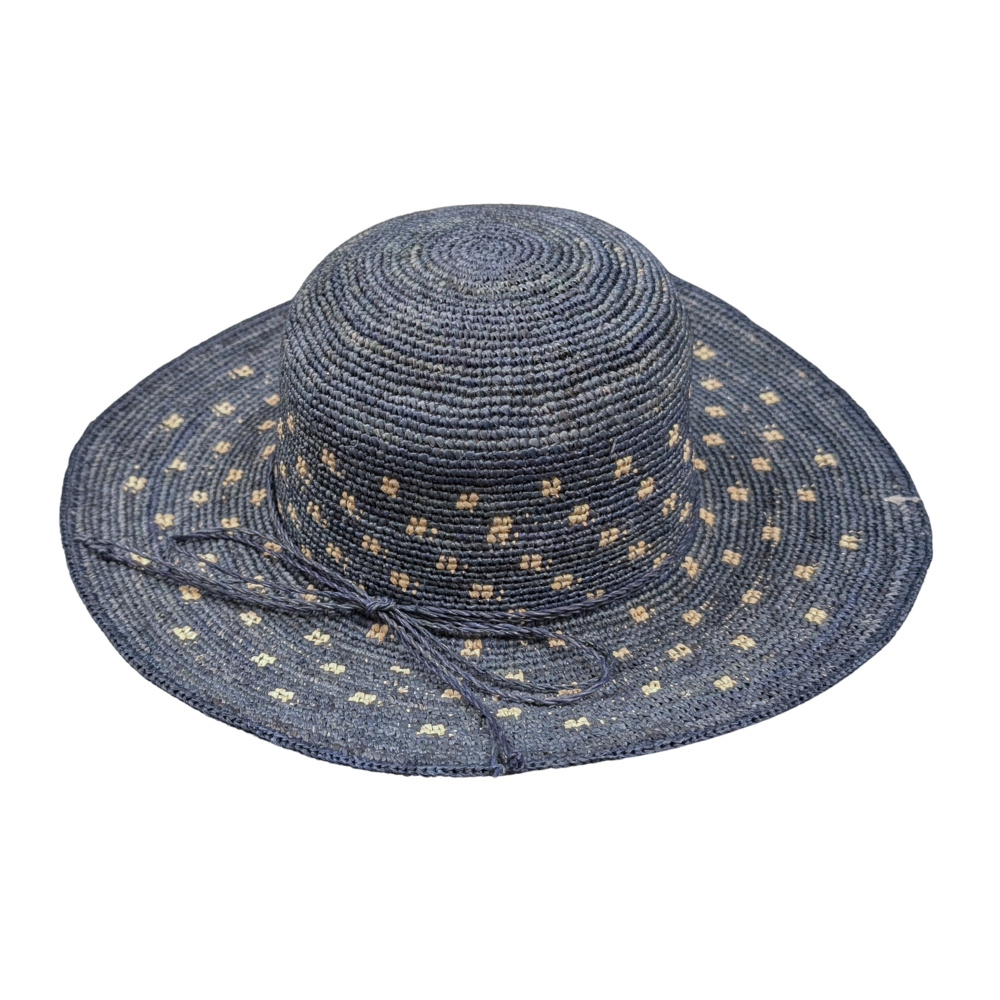 Polka Dot Raffia Hat
