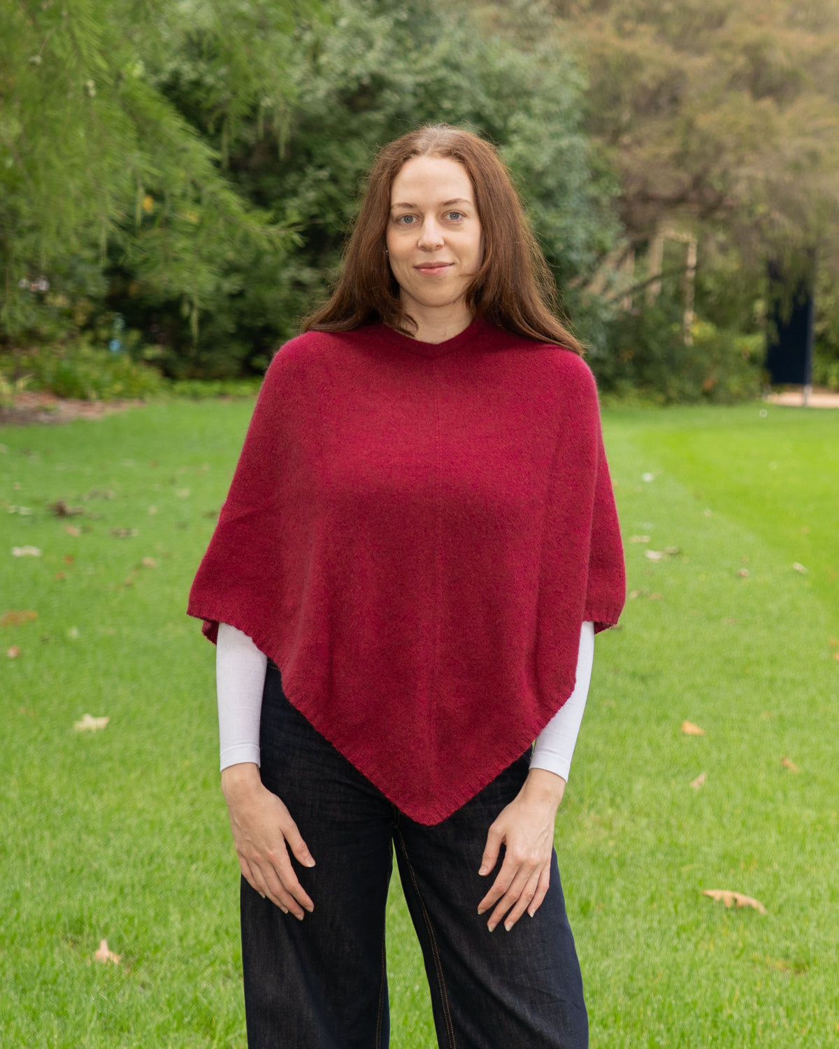 Poncho Possum Merino Classic Raspberry