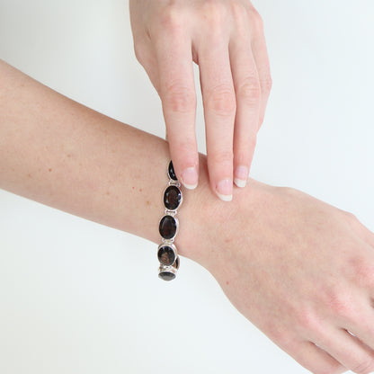 Smoky Quartz Sterling Silver Bracelet