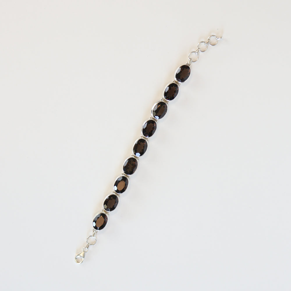 Smoky Quartz Sterling Silver Bracelet