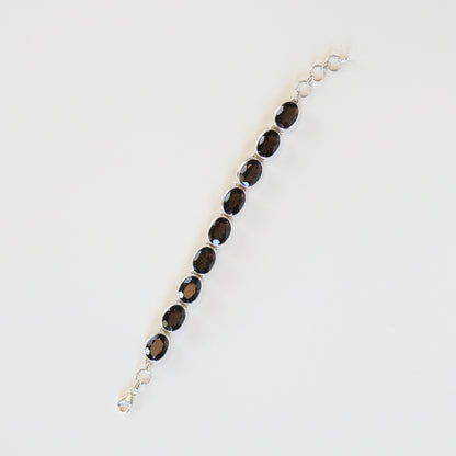 Smoky Quartz Sterling Silver Bracelet