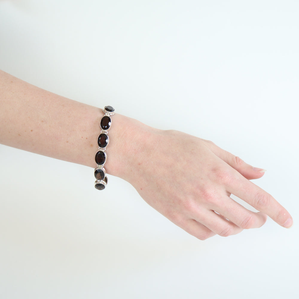 Smoky Quartz Sterling Silver Bracelet