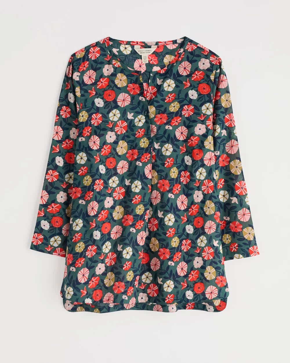 Floral patterned dress on a white background