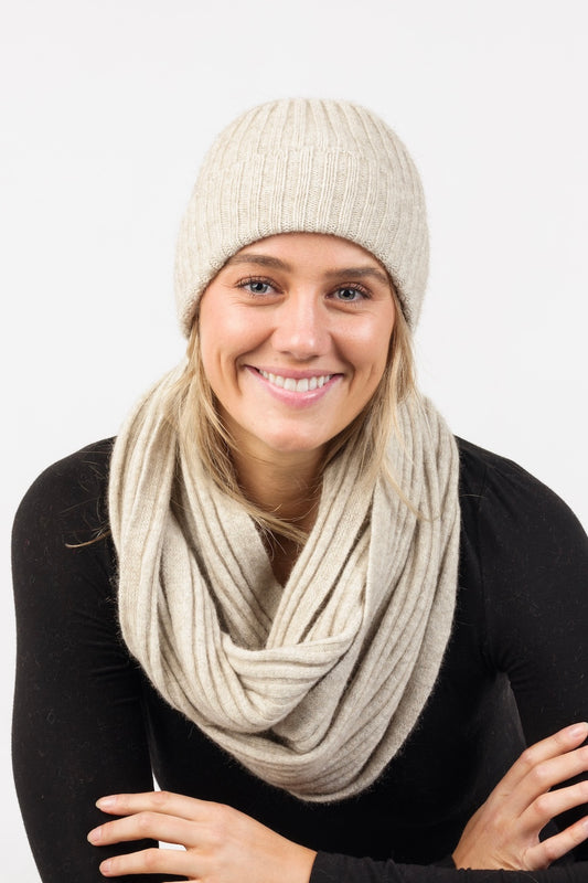 Ribbed Possum Merino Loop Scarf