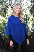 Lagoon blue possum and merino wool poncho. Warm, soft, lightweight possum and merino wool. Lothlorian