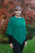 Emerald green possum and merino wool poncho. Warm, soft, lightweight possum and merino wool. Lothlorian