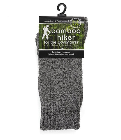 Socks Bamboo Hiker Charcoal General Bamboo Textiles M4-6 W 6-8/ Black/Char 