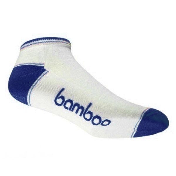 Bamboo Ped Socks Socks Bamboo Textiles White/Navy M6-10 W8-11 