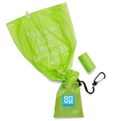 Dog waste Disposal Bags with carry pouch General onya Green 