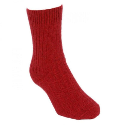 Socks Possum Merino Ribbed Socks Lothlorian Red S 