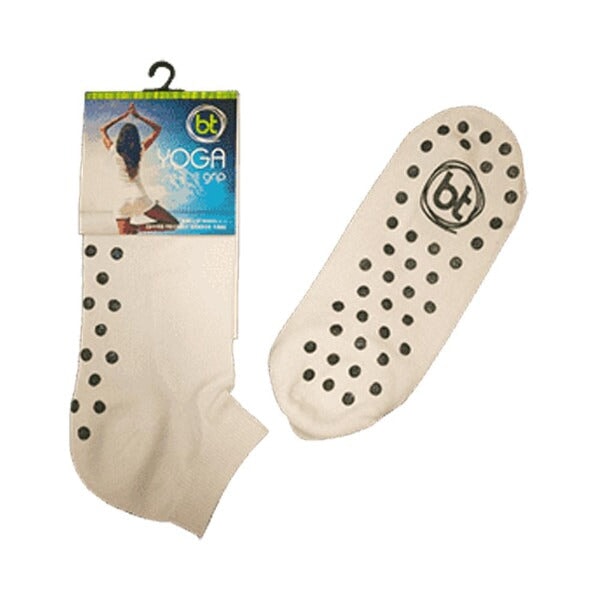 Non Slip Yoga Socks General Bamboo Textiles M4-6/W6-8 White 