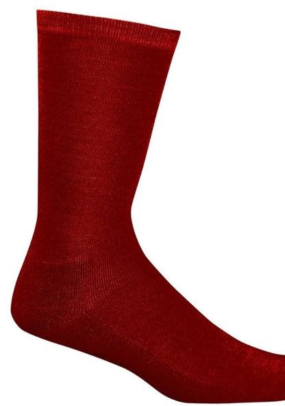 Image shows one burnt red colour bamboo business sock