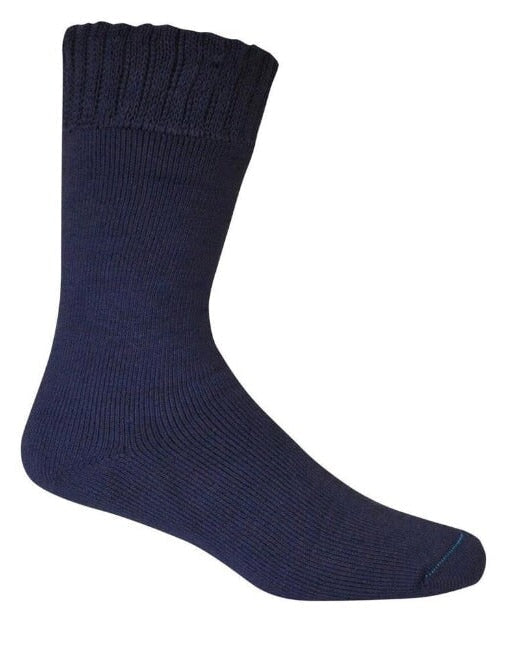 Navy extra thick soft and comfortable bamboo socks on a white background