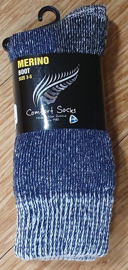 Socks Merino Wool Thick General Comfort Socks NZ 3-5 Navy 